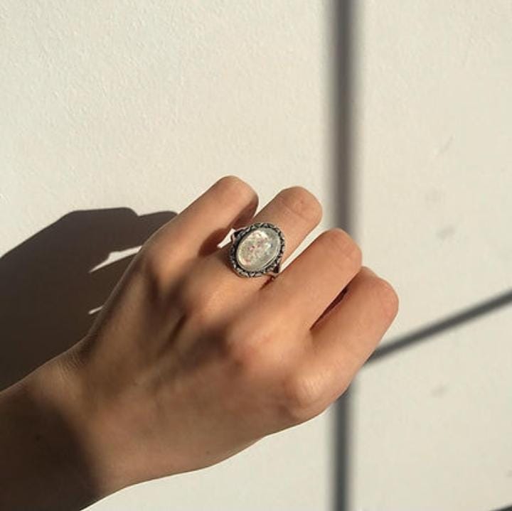 Vintage Opal Moon Ring XD21