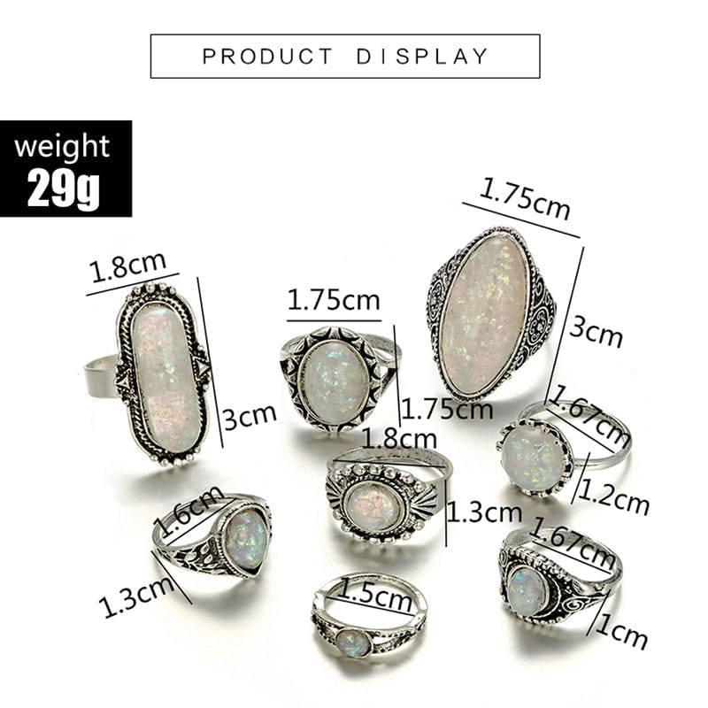 Vintage Opal Moon Ring XD21