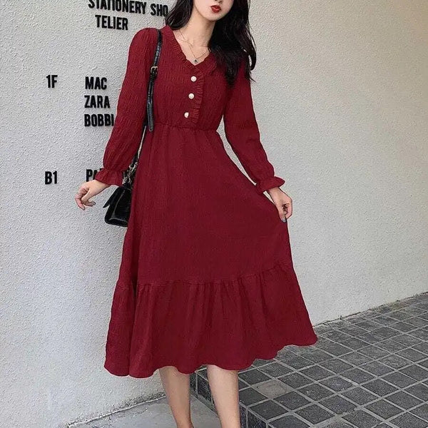 Vintage Puff Sleeve Dress