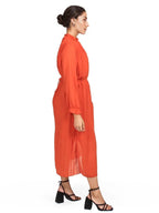 Vintage frill pleated chiffon midi dress XD21