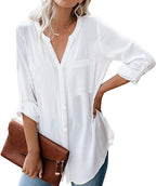 Viscose long sleeve button up shirt XD21