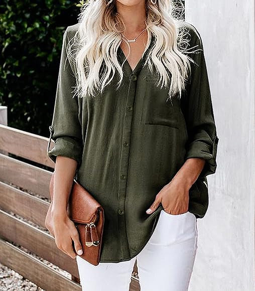 Viscose long sleeve button up shirt XD21