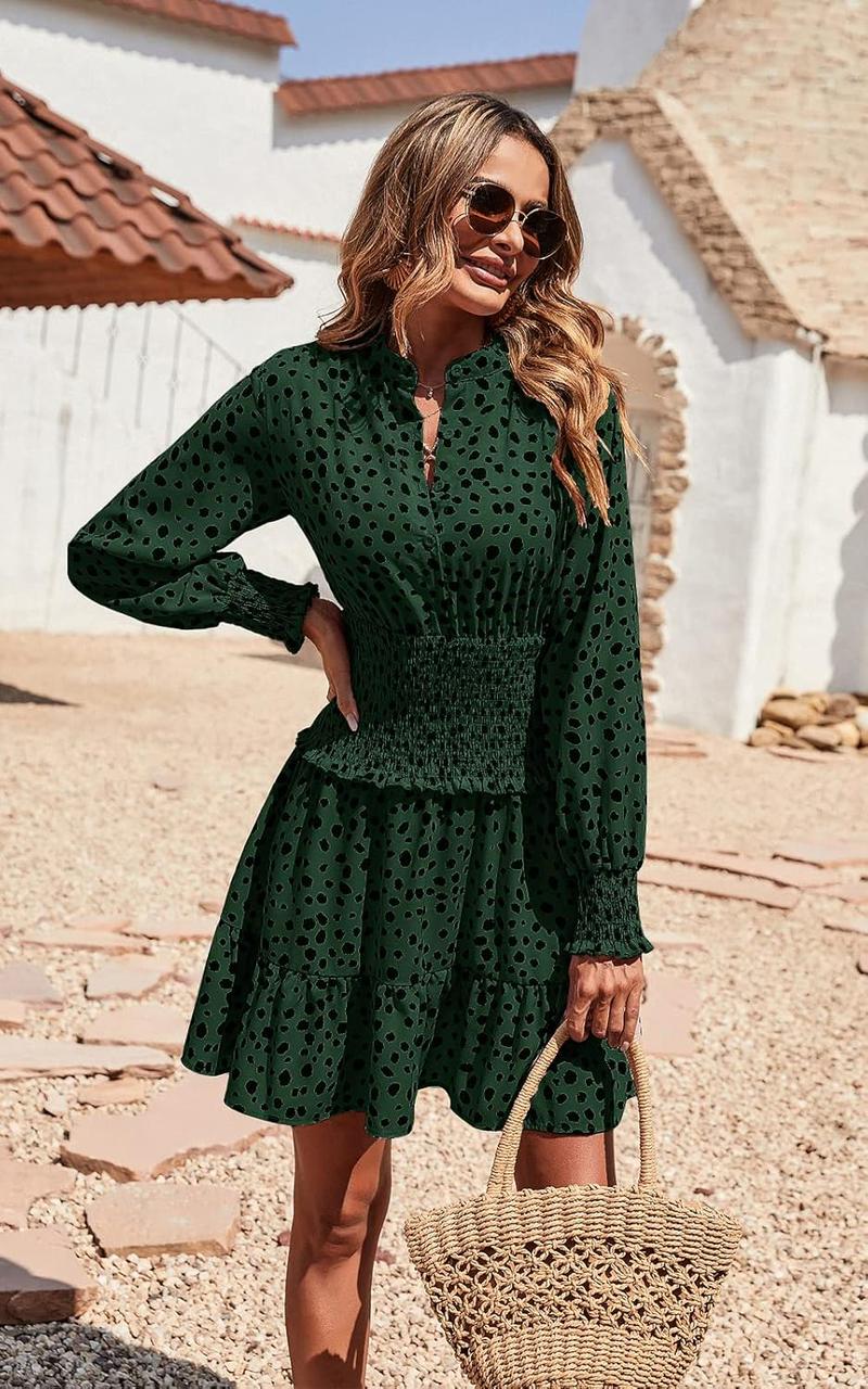 Elegant Casual Chic Green Mini Dress - Effortlessly Stylish