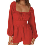 Smocked Waist Cut-Out Romper