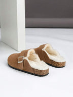 Cozy Buckled Slip-On Fleece Lined Clogs