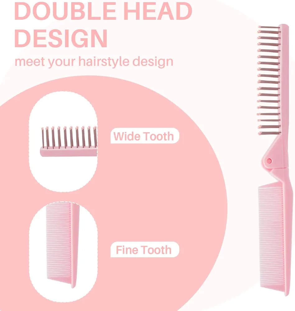 Portable Travel Folding Hair Brush & Comb - Compact & Lightweight