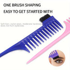1pc 2 in 1 Wide Tooth Pin Tail Comb with Edge brush