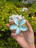 Gold edged Pointed Petal Flower Claw Clip 1pc