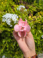Gold edged Round Petal Flower Claw Clip 1pc