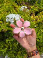 Gold edged Round Petal Flower Claw Clip 1pc