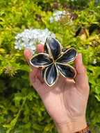 Gold edged Pointed Petal Flower Claw Clip 1pc
