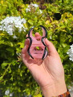 Black Edged Pointed Petal Flower Claw Clip 1pc