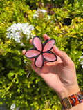 Black Edged Pointed Petal Flower Claw Clip 1pc