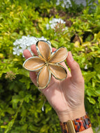 Gold edged Pointed Petal Flower Claw Clip 1pc