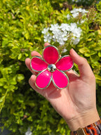 Gold edged Round Petal Flower Claw Clip 1pc