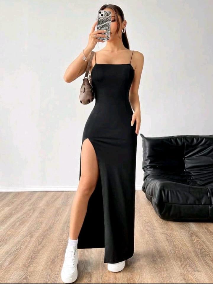 Elegant Silky Slip Long Dress – Luxury Satin Evening Gown for Women