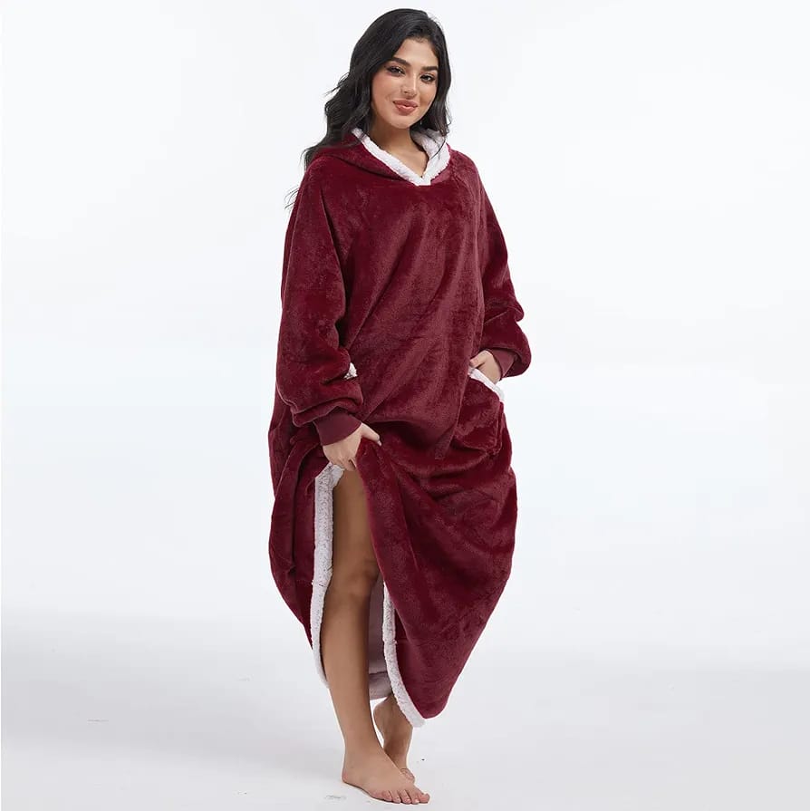 Women’s Oversized Hoodie Blanket Dress – Cozy Lounge Wear