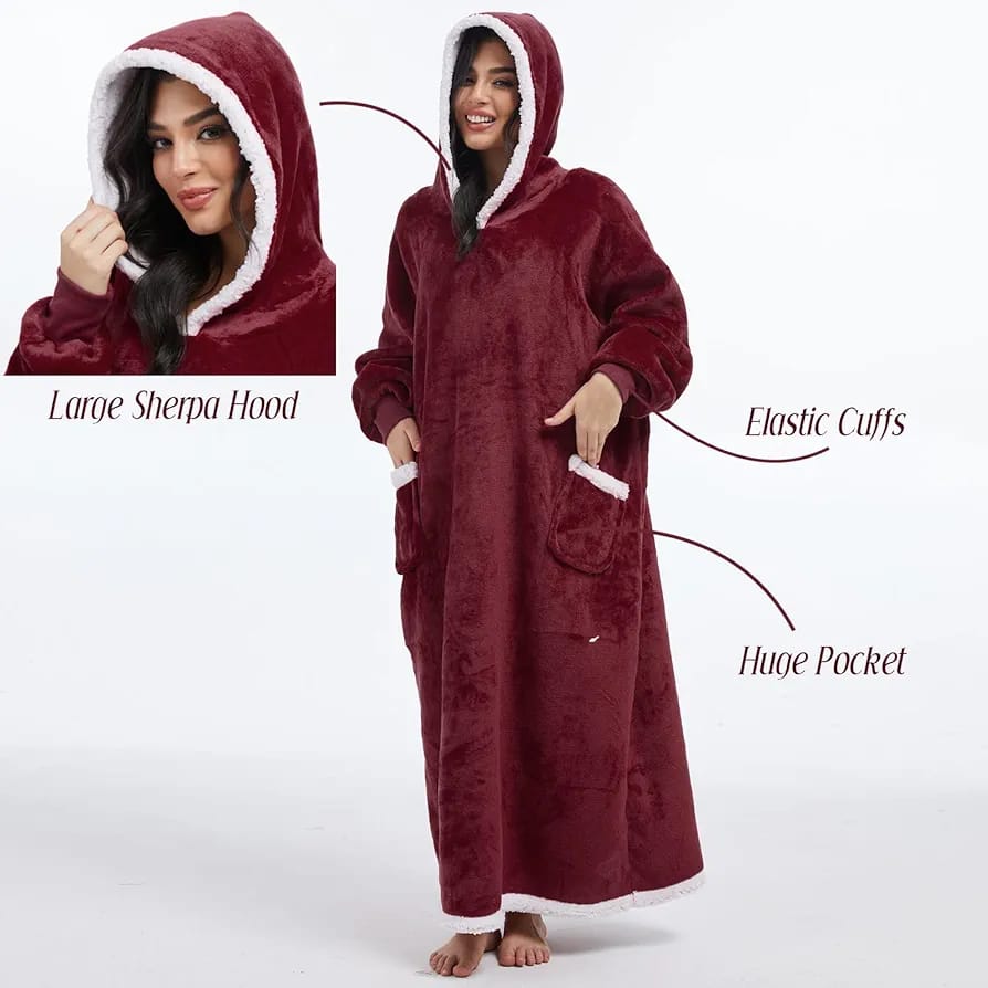 Women’s Oversized Hoodie Blanket Dress – Cozy Lounge Wear
