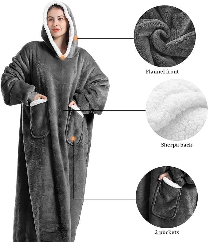 Women’s Oversized Hoodie Blanket Dress – Cozy Lounge Wear