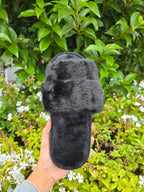 Ultra Soft Faux Fur Slide Slippers – Thick Strap Cozy Indoor Comfort Shoes