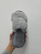 Ultra Soft Faux Fur Slide Slippers – Thick Strap Cozy Indoor Comfort Shoes