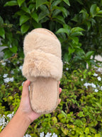 Ultra Soft Faux Fur Slide Slippers – Thick Strap Cozy Indoor Comfort Shoes