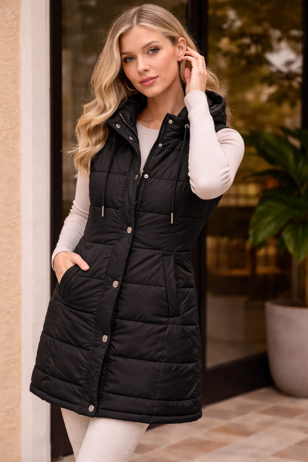 Women’s Hooded Quilted Puffer Vest