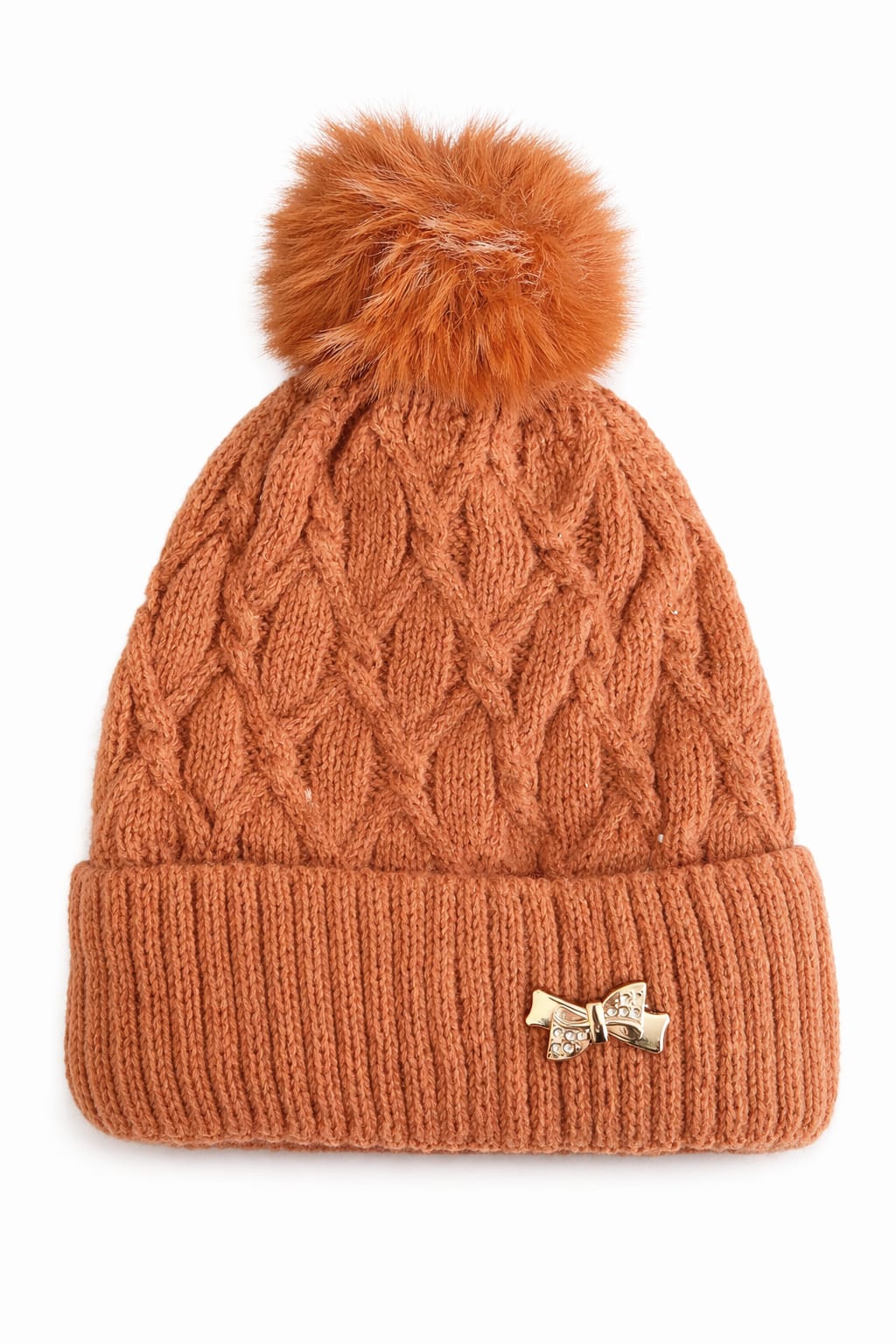 Women’s Cable Knit Pom Pom Beanie