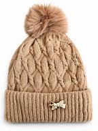 Women’s Cable Knit Pom Pom Beanie