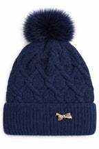 Women’s Cable Knit Pom Pom Beanie