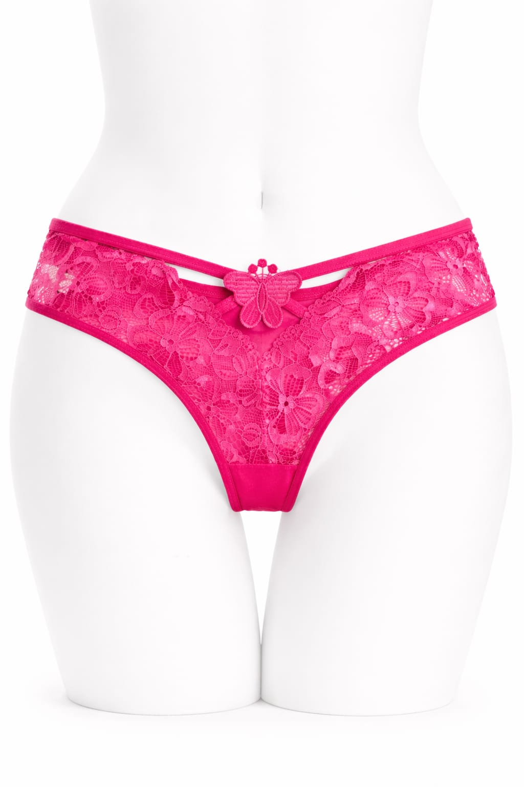 Front Lace Butterfly Detail Panties 2 Pc