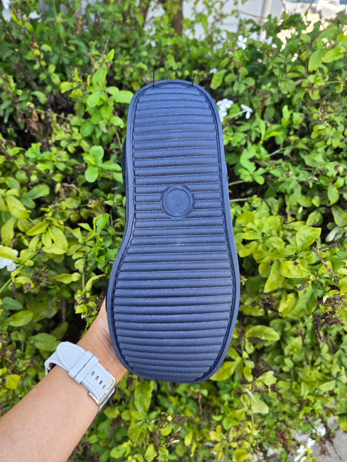 Navy Comfortable Morning House Shoes