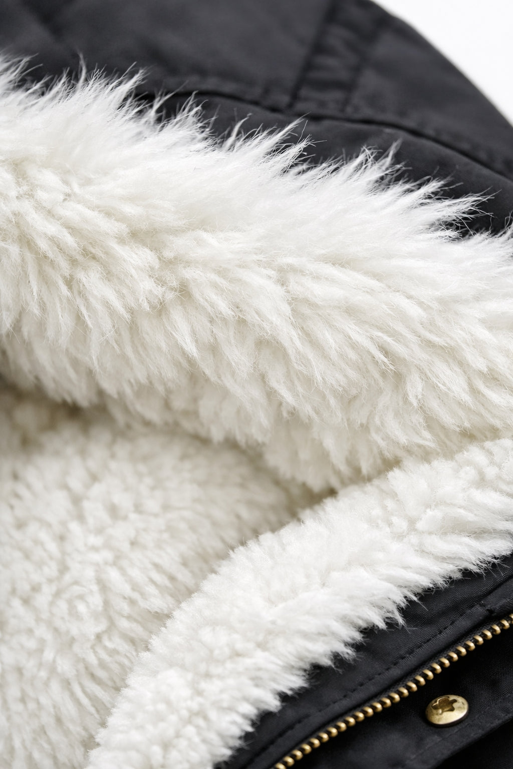 Fur Hooded Mid-Thigh Length Jacket