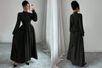Elegant High Neck Long Sleeve Maxi Dress
