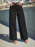 Women’s High Waist Wide Leg Black Jeans