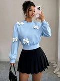 Cute Bow Detail Long Sleeve Sweater Top