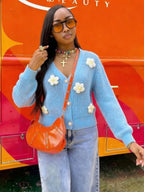 Floral Button Knit Cardigan