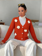 Floral Button Knit Cardigan