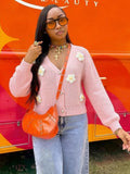 Floral Button Knit Cardigan