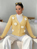 Floral Button Knit Cardigan