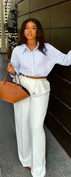 Women’s Oversized Striped Office Shirt