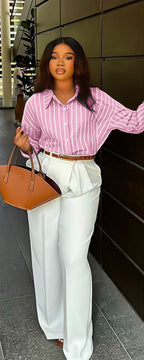 Women’s Oversized Striped Office Shirt