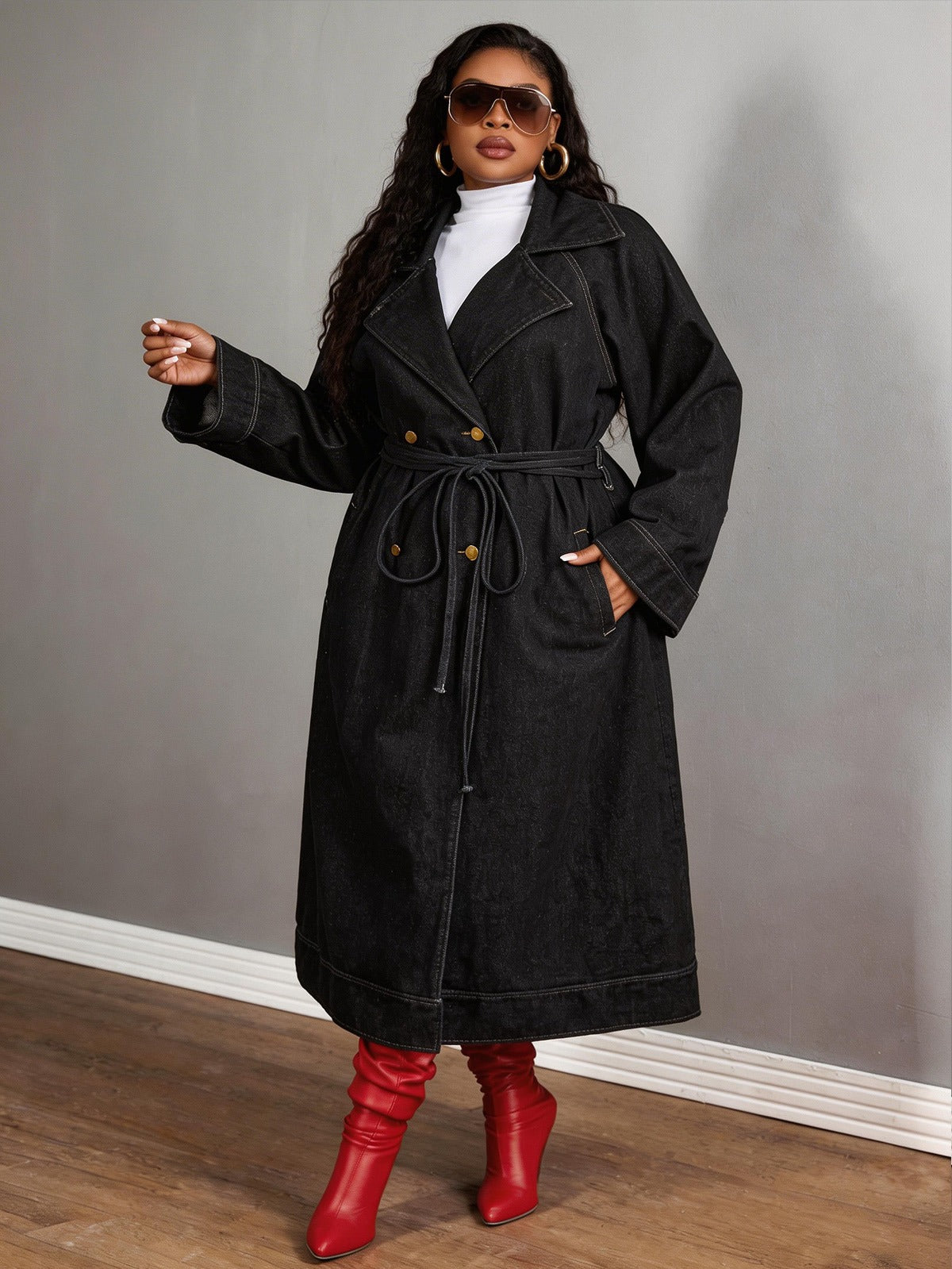 Women’s Oversized Denim Trench Coat