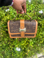 Elegant Monogram Top Handle Crossbody Handbag