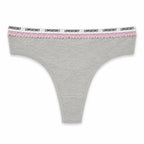 Women's Lace Trim Cotton Thong Panty 2PCs