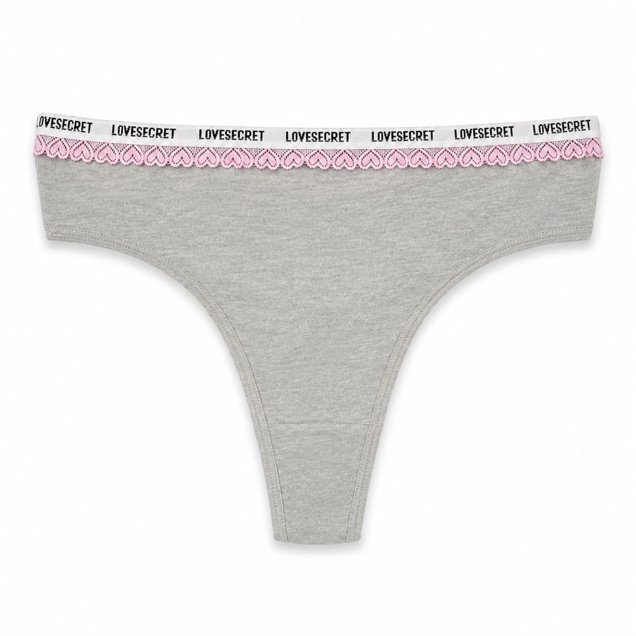 Women's Lace Trim Cotton Thong Panty 2PCs