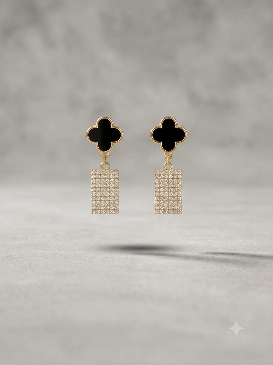 Minimalist Clover Dangle Earrings