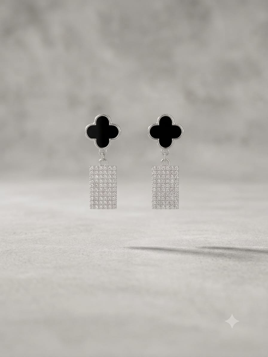 Minimalist Clover Dangle Earrings