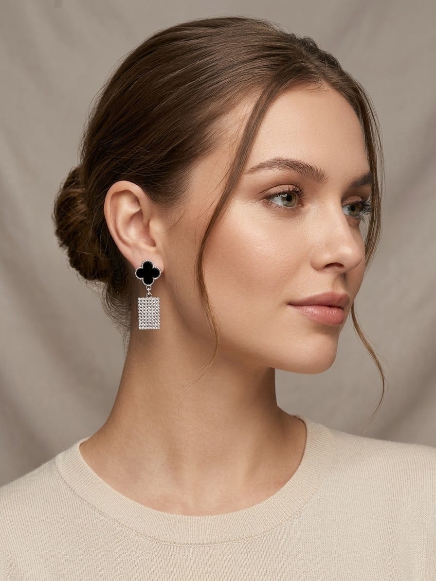 Minimalist Clover Dangle Earrings
