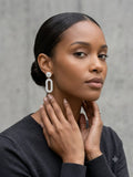 Elegant Oval Pave Drop Earrings